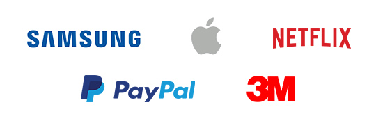 SAMSUNG, APPLE, NETFLIX, PayPal, 3M